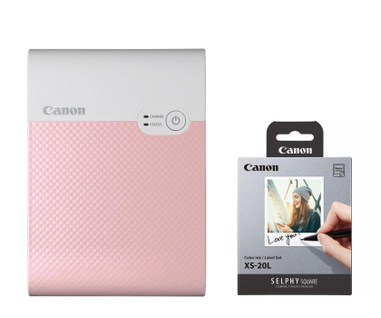 Drukarka do zdjęć Canon Selphy Square QX10 różowy + papier XS-20L